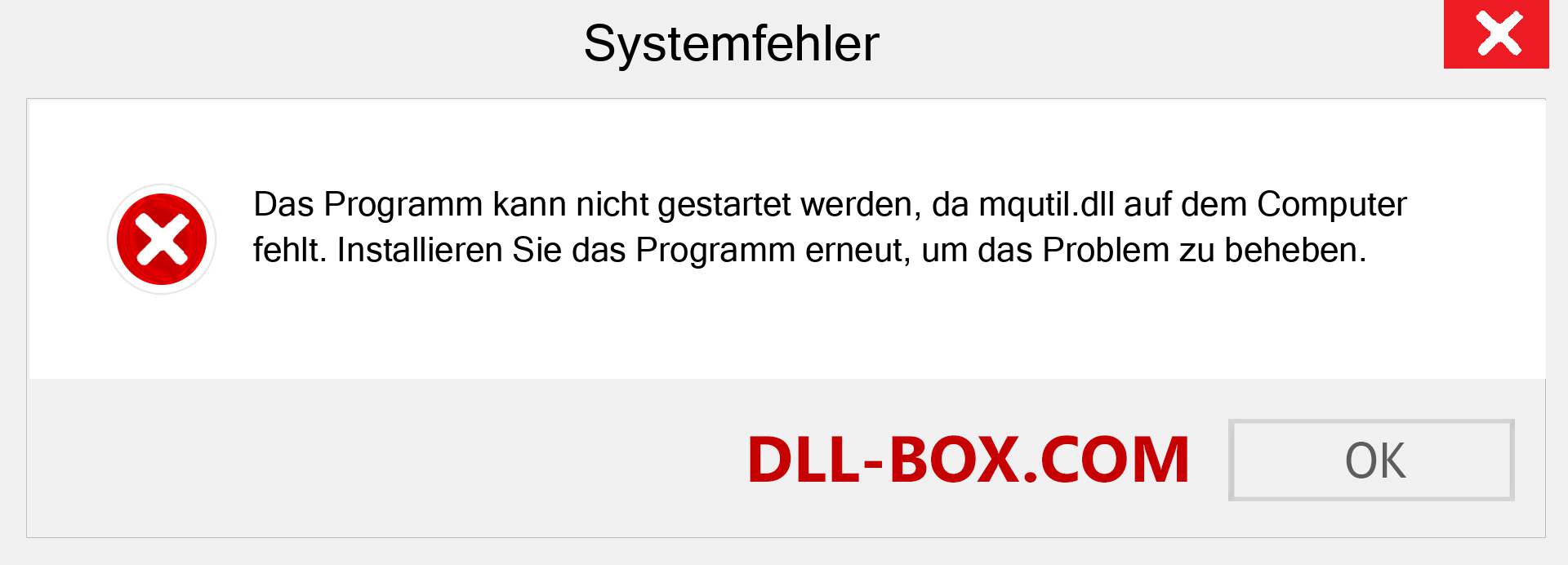 mqutil.dll-Datei fehlt?. Download für Windows 7, 8, 10 - Fix mqutil dll Missing Error unter Windows, Fotos, Bildern