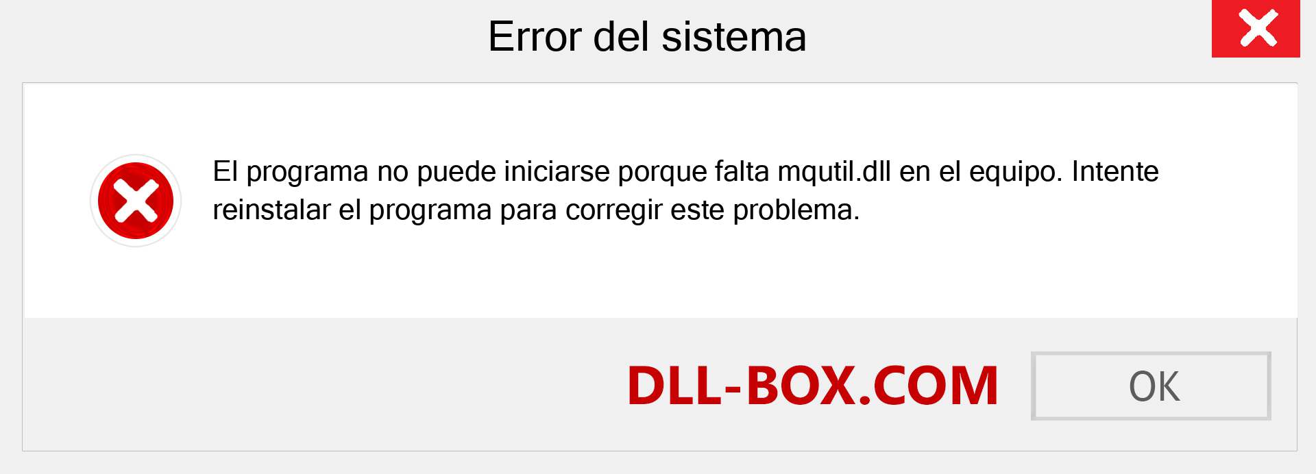 ¿Falta el archivo mqutil.dll ?. Descargar para Windows 7, 8, 10 - Corregir mqutil dll Missing Error en Windows, fotos, imágenes